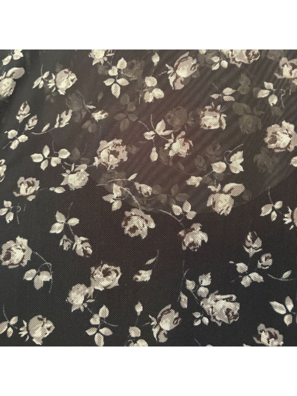 Gap Mesh Midi Dress Black Floral Print Long Sleeve Size L - Picture 10 of 12